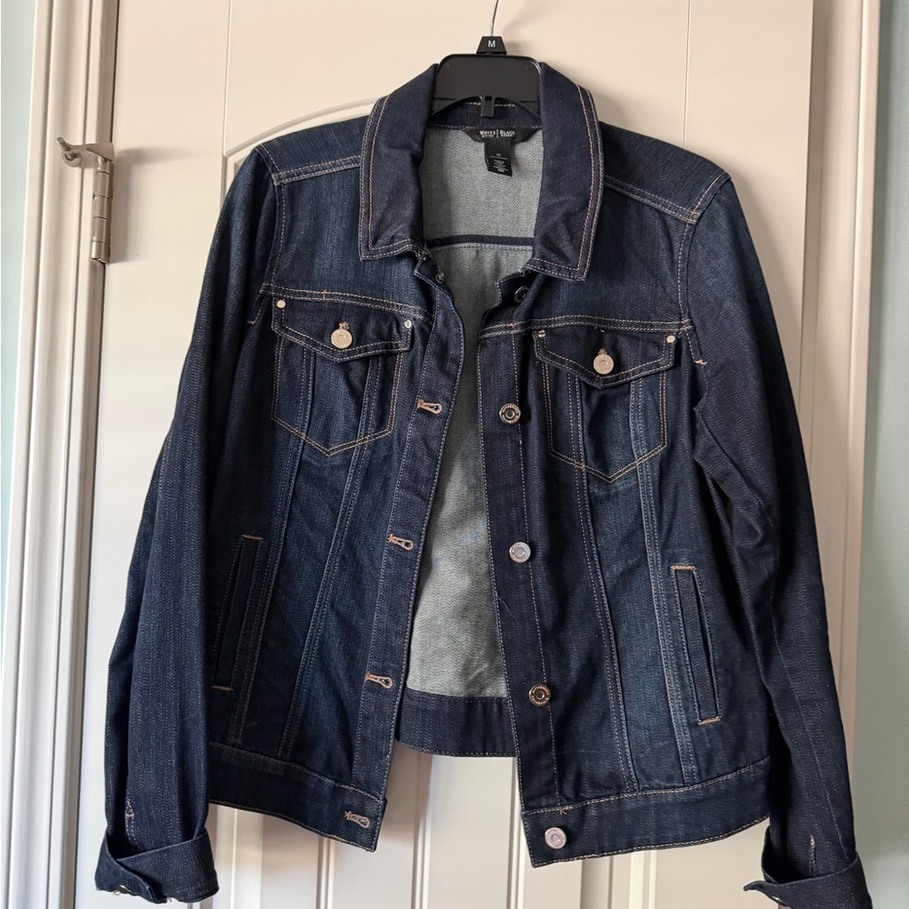 White House Black Market Dark Blue Jean Jacket